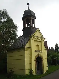 Kaplička u rybníčku při dnešní zahrádkářské kolonii