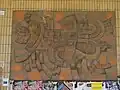 Keramický reliéf Jaroslava Bejčka z let 1966–1968 v Mostě