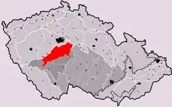 Benešovská pahorkatina na mapě ČR