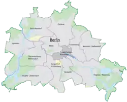 Friedrichshain-Kreuzberg na mapě