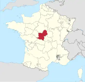 Berry na mapě Francie v roce 1789