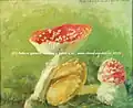 Muchomůrky (olej na kartonu)