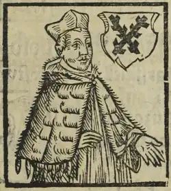 Bertold z Lipé (B. Paprocký, Zrcadlo slavného Markrabství moravského, 1593)