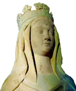 portrét Bertrady z Laonu podle náhrobku v bazilice Saint-Denis