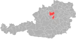 okres Amstetten na mapě Rakouska