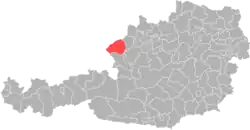 okres Braunau na mapě Rakouska