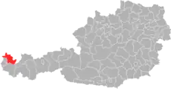 okres Bregenz na mapě Rakouska