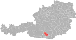 okres Feldkirchen na mapě Rakouska