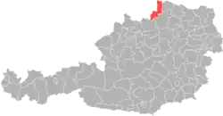 okres Gmünd na mapě Rakouska