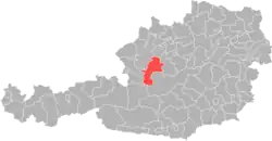 okres Gmunden na mapě Rakouska