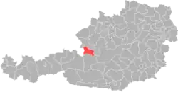 okres Hallein na mapě Rakouska