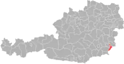 okres Jennersdorf na mapě Rakouska