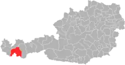 okres Landeck na mapě Rakouska