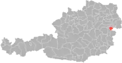 okres Mattersburg na mapě Rakouska