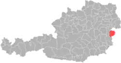 okres Oberpullendorf na mapě Rakouska