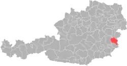 okres Oberwart na mapě Rakouska