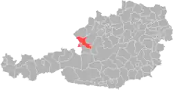 okres Salcburk-okolí na mapě Rakouska