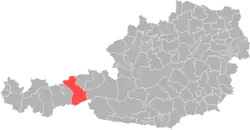 okres Schwaz na mapě Rakouska