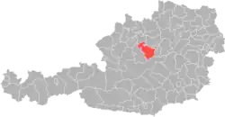 okres Steyr-venkov na mapě Rakouska