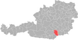 okres Wolfsberg na mapě Rakouska