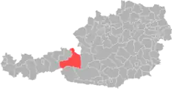 okres Zell am See na mapě Rakouska