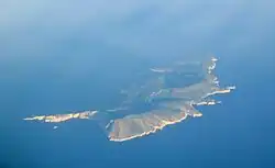 Letecký pohled na ostrov