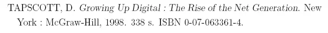 Ukázka citace použité literatury generované programem BibTeX