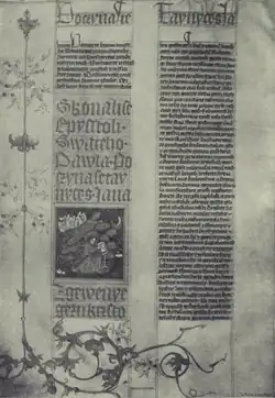 První strana druhého dílu bible (foto okolo 1900)