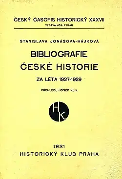 Bibliografie české historie za léta 1927-1929, obálka