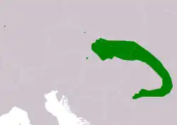 Rozšíření druhu modranka karpatská