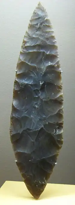 Pečlivě opracovaný hrot oštěpu nalezený ve Francii