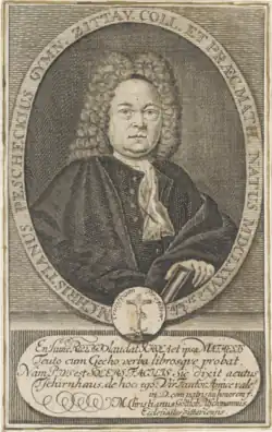 Peškův portrét od německého rytce Johanna Benjamina Brühla