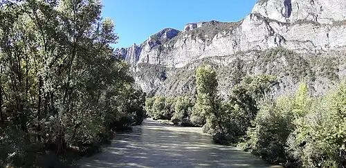 Řeka Noce při úpatí Paganelly v rezervaci La Rupe