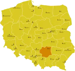 Diecéze kielecká na mapě