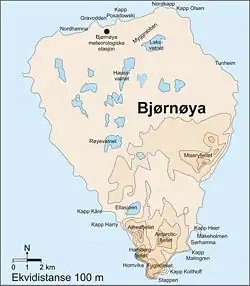 Mapa Medvědího ostrova