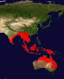 Mapka s rozšířením (červeně)