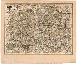 Mapa Čech, 1645 (autorem jeho syn)