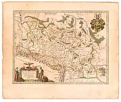 Mapa Slezska, 1645 (autorem jeho syn)