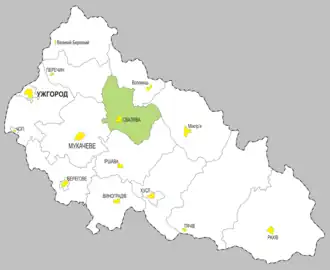 Poloha v rámci Zakarpatské oblasti