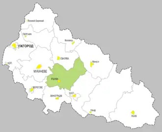 Poloha v rámci Zakarpatské oblasti