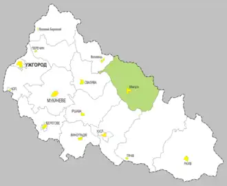 Poloha v rámci Zakarpatské oblasti