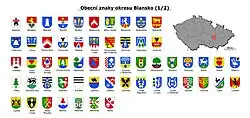 Přehled obecních znaků okresu Blansko I