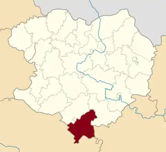 Poloha rajónu v Charkovské oblasti