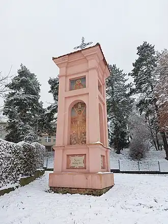 Boží muka v Týně nad Vltavou zbudovaná na paměť bitvy roku 1742