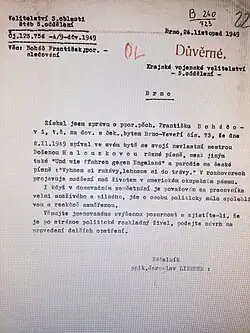 V hlášení o odposlechu hovoru a zpěvu se sestrou v listopadu 1949 náčelník StB podplukovník Jaroslav Lindner označil Boháče za potenciální „rozkladný živel“.[11]