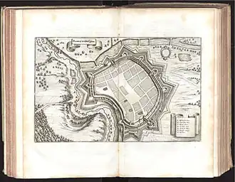 Opevnění Jihlavy na kresbě Matthäuse Meriana z roku 1650