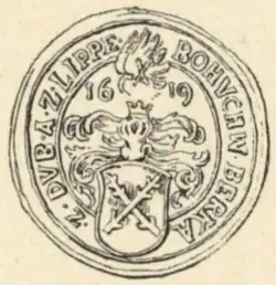 Žeton Bohuchvala Berky z Dubé z roku 1619