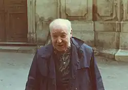 Bohumil Šimonovský 5. července 1987 u kostela sv. Jakuba v Litoměřicích