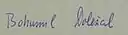 Bohumil Doležal, podpis