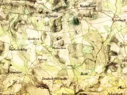 Bolechy (Wullachen) na mapě z poloviny 19. století